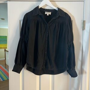 Cleobella Black Button-Up Blouse